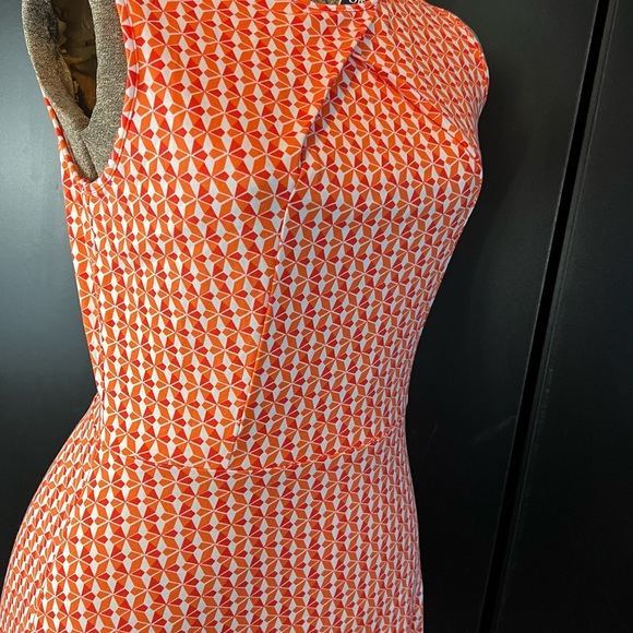 New York & Company Orange Geometric Print Dress EUC size M - Picture 3 of 9